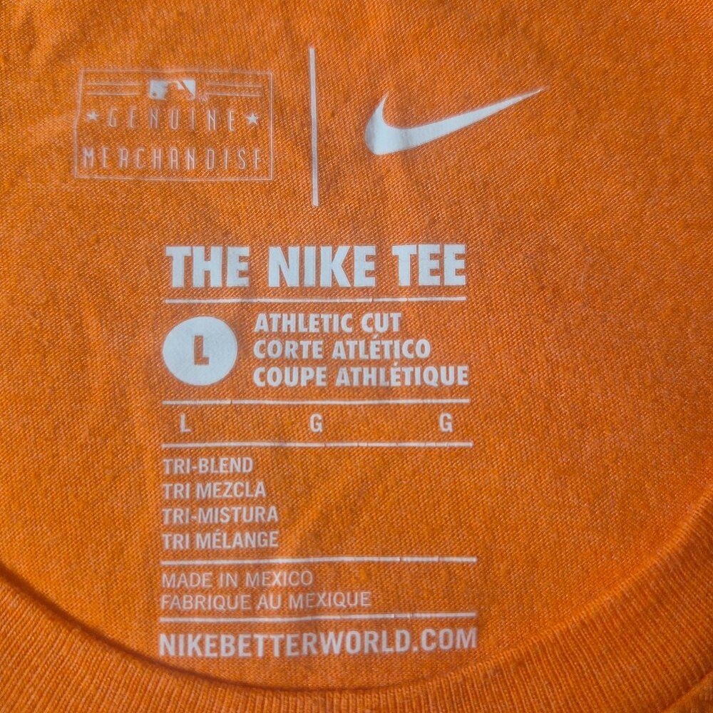 Nike Detroit Tigers T Shirt Mens Baseball Club Large Orange Athletic Cut Tee - Picture 5 of 8